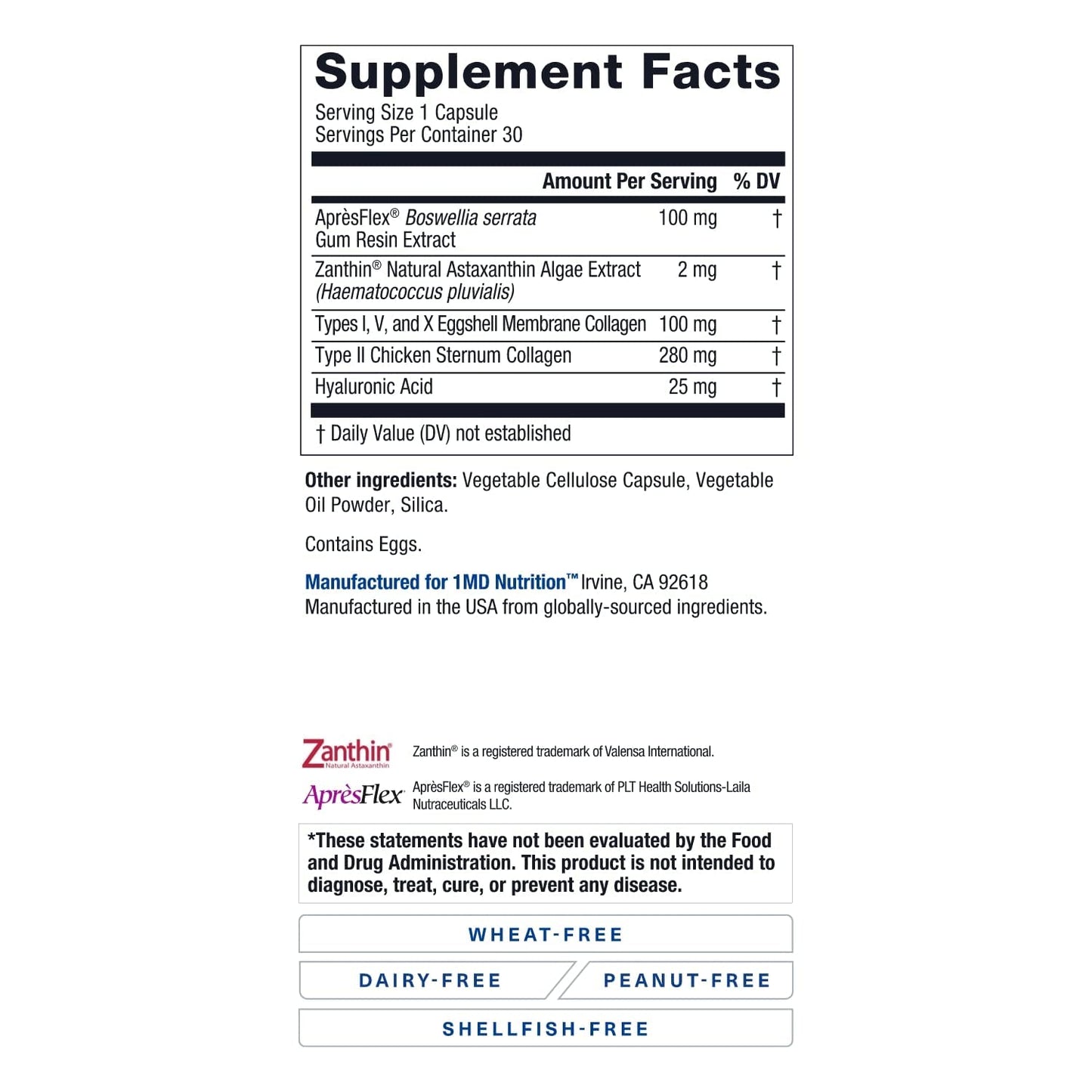 1MD Nutrition MoveMD - Health Supplement for Joint Discomfort & Support - Our Collagen Pills are Skillfully Formulated for Women & Men w/Hyaluronic Acid & Astaxanthin