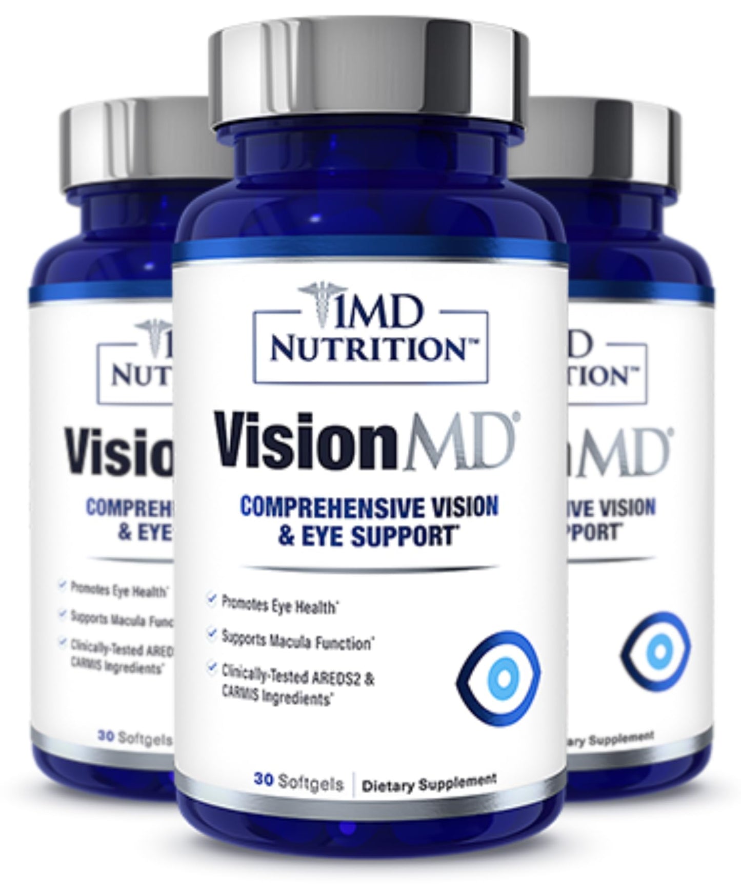 1MD Nutrition VisionMD Eye Vitamin CARMIS - Eye Supplement for Adults - with OptiLut Lutein & Zeaxanthin - Supports Vision Health Care, Everyday Eye Strain, & Occasional Dry Eye - 30 Softgels