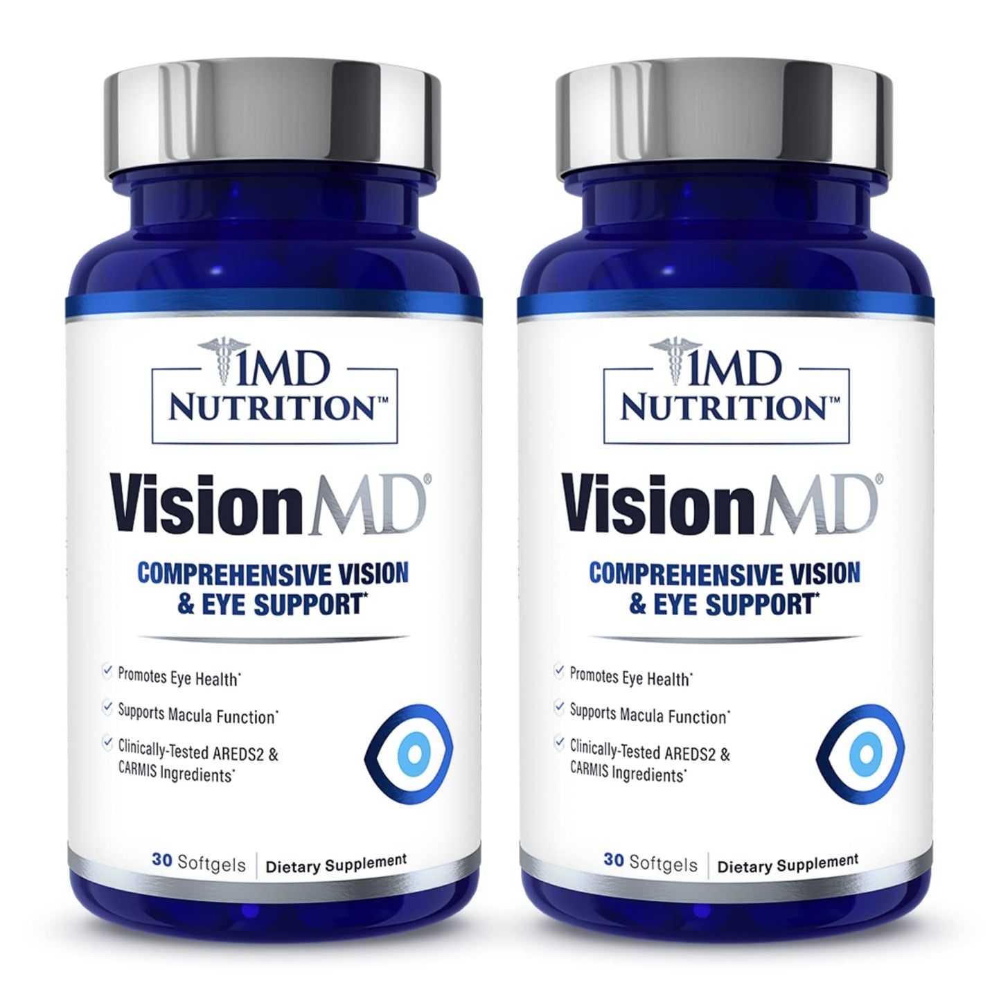 1MD Nutrition VisionMD Eye Vitamin CARMIS - Eye Supplement for Adults - with OptiLut Lutein & Zeaxanthin - Supports Vision Health Care, Everyday Eye Strain, & Occasional Dry Eye - 30 Softgels