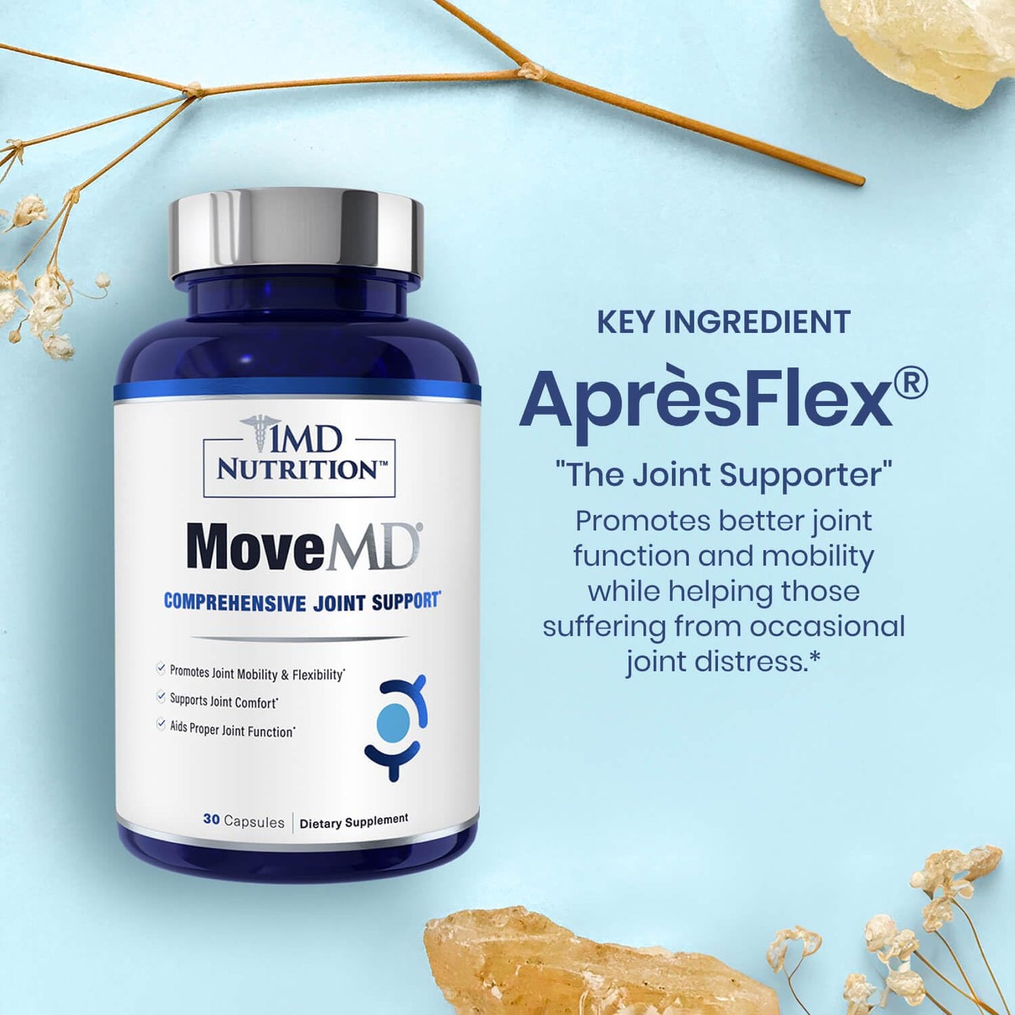 1MD Nutrition MoveMD - Health Supplement for Joint Discomfort & Support - Our Collagen Pills are Skillfully Formulated for Women & Men w/Hyaluronic Acid & Astaxanthin