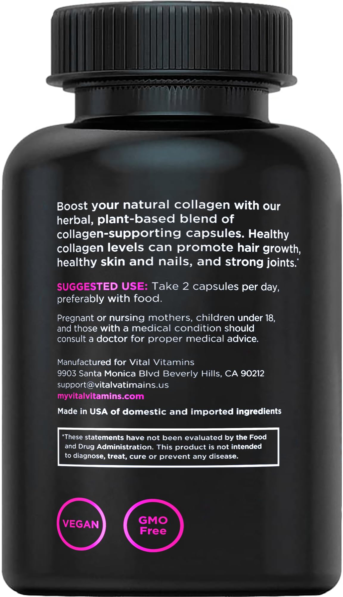 Vital Vitamins Multi Collagen Peptides (2-Pack) - for Women & Men - Hydrolyzed Types I, II, III, V, X - Grass-Fed, Non-GMO - 300 Capsules