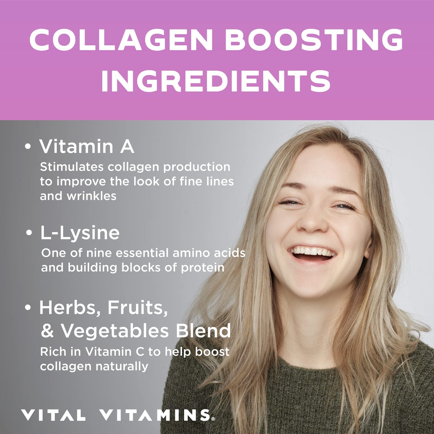 Vital Vitamins Multi Collagen Peptides (2-Pack) - for Women & Men - Hydrolyzed Types I, II, III, V, X - Grass-Fed, Non-GMO - 300 Capsules